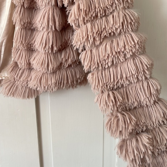 Fantastic Fawn Cream Tan Shaggy Kami Jacket size medium - Picture 6 of 10